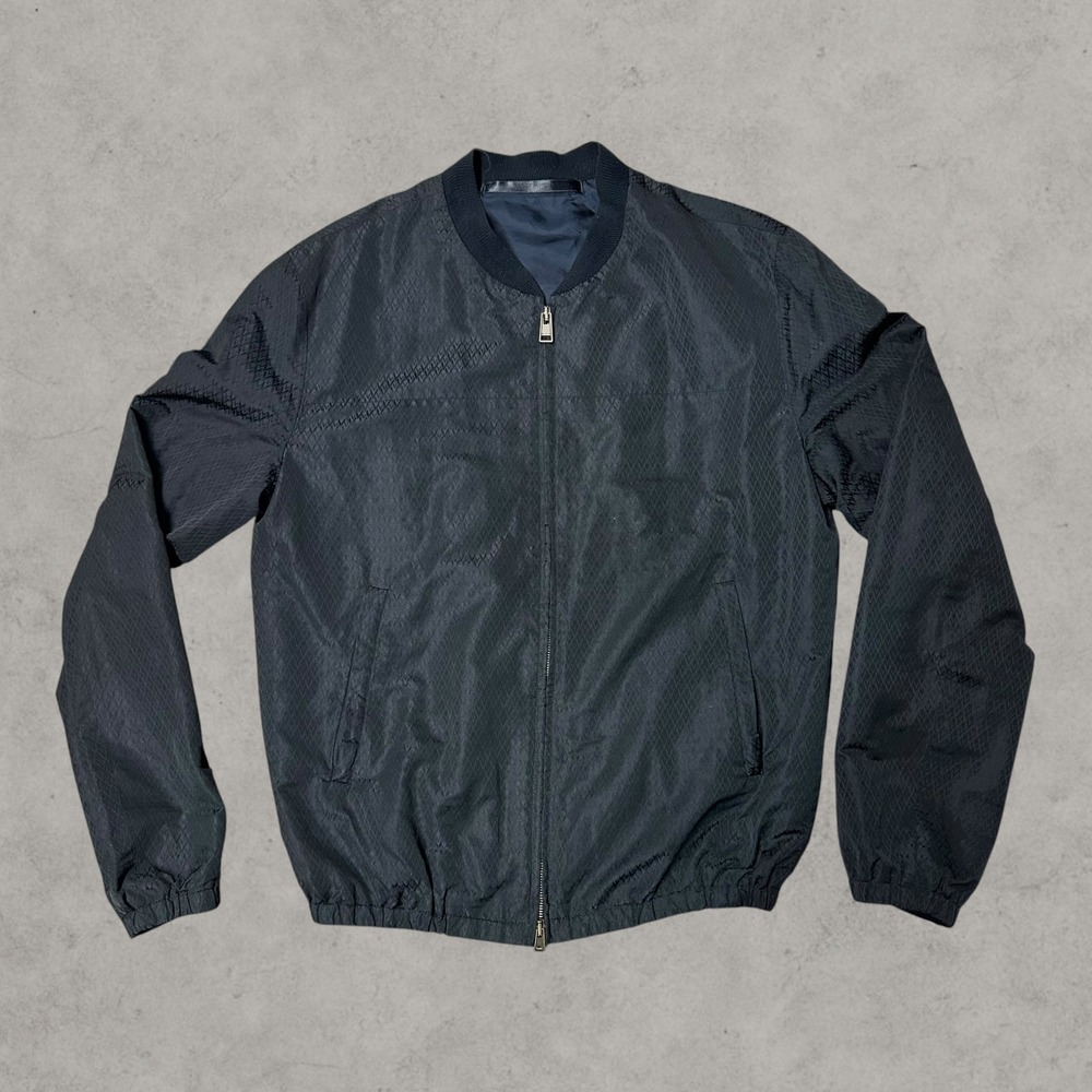 Valentino Mens Black V-Logo Monogram Jacquard Bomber Jacket Made in Italy 48/38